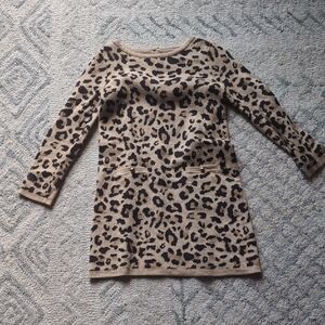 Janie and Jack Leopard Print sweater Dress